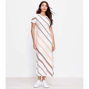 Lou & Grey Striped Maxi Tee Short Dress Sz Medium  